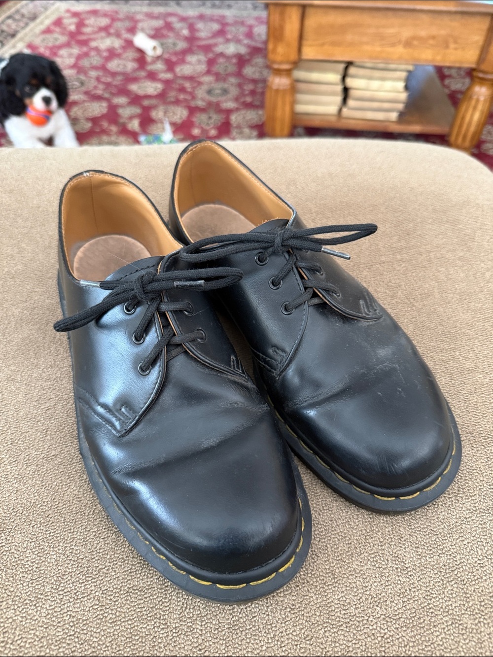 Dr Marten 1461 Black Oxford Shoes Size 8 Leather (TD)